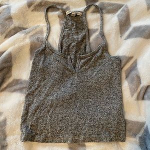 Express Gray Crop Top